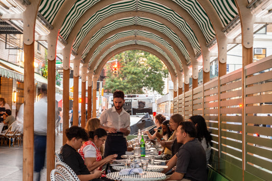 NYC seasonal outdoor dining structure by Re-ply - La Pecora Bianca