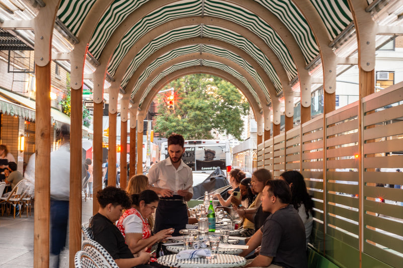 NYC seasonal outdoor dining structure by Re-ply - La Pecora Bianca
