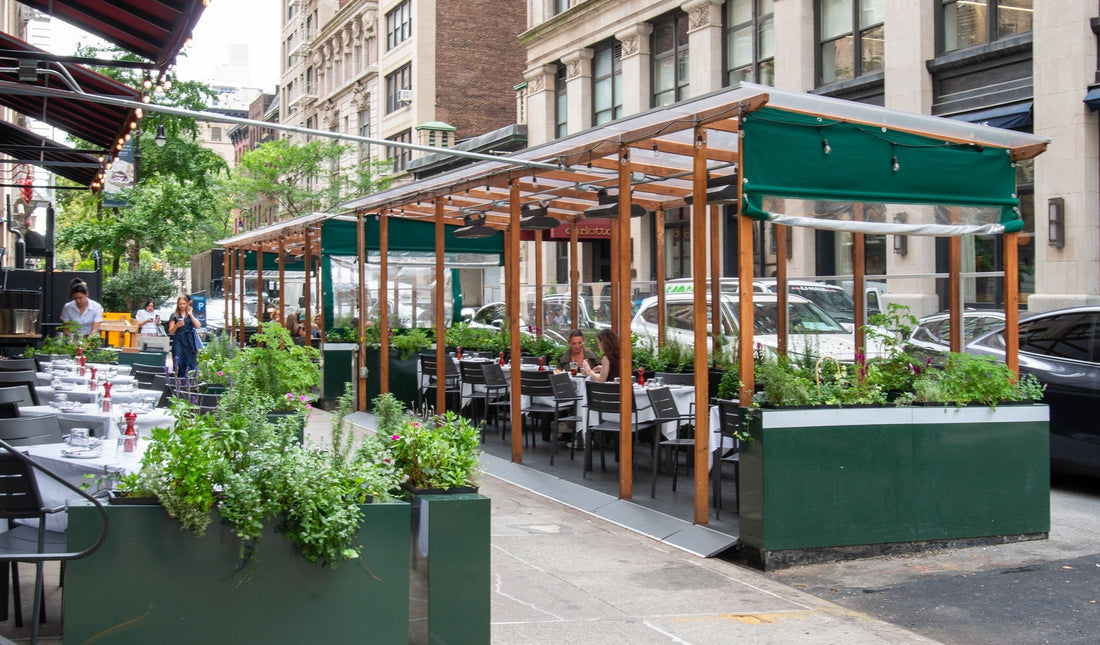 NYC seasonal outdoor dining structure by Re-ply - Union Square Cafe