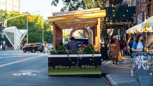 NYC seasonal outdoor dining structure by Re-ply - San Sabino