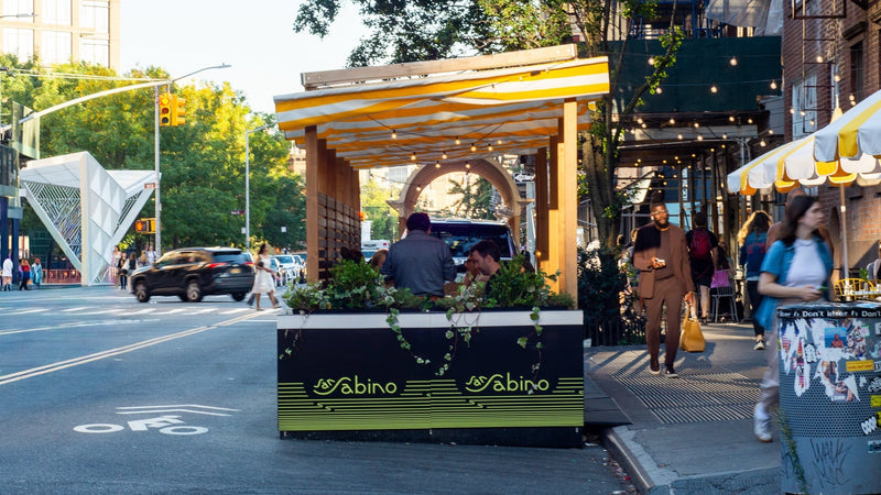 NYC seasonal outdoor dining structure by Re-ply - San Sabino