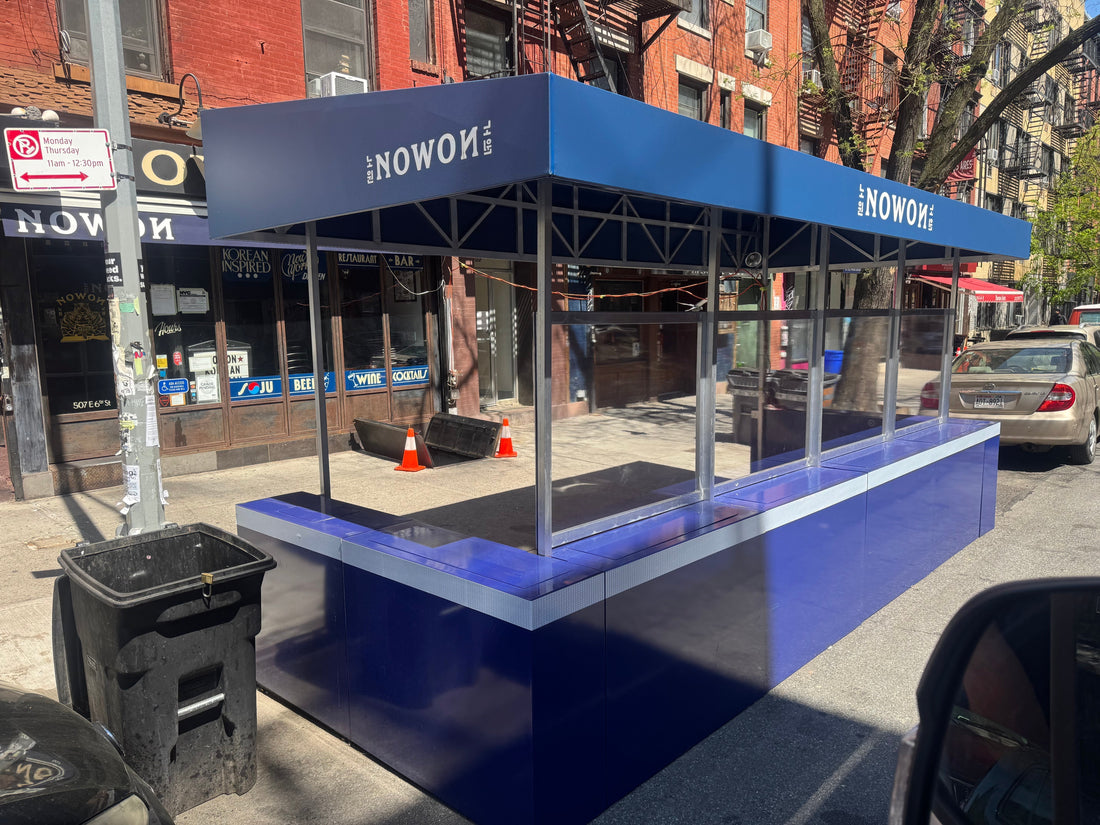 NYC seasonal outdoor dining structure by Re-ply - Nowon NYC